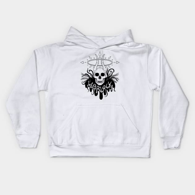 Warlock Class - Black Design Kids Hoodie by CliffeArts